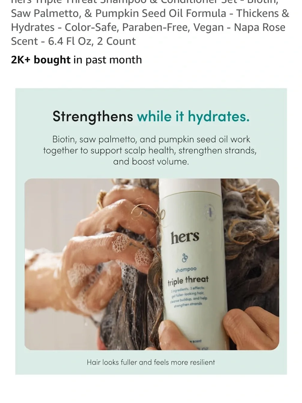 hers Triple Threat Shampoo — Sage Green